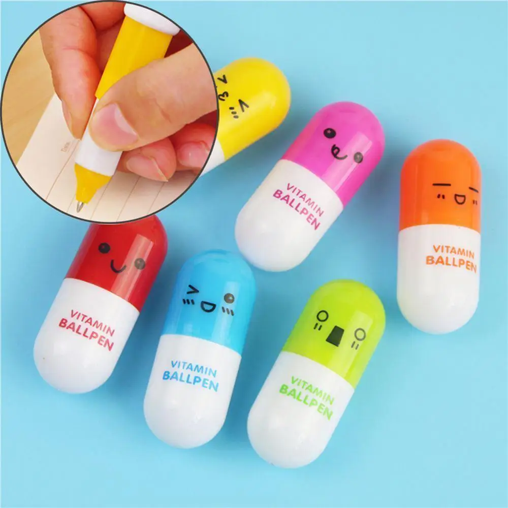 

Capsule Pill Style Novelty Creative Pen Ballpoint Pens Office School Stationery Supplies for Students Kids Girls by TheBigThumb