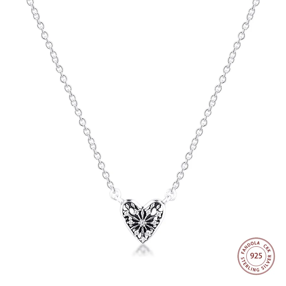 Женское ожерелье с кулоном в виде сердца из серебра 925 пробы|silver jewelry pendants|silver