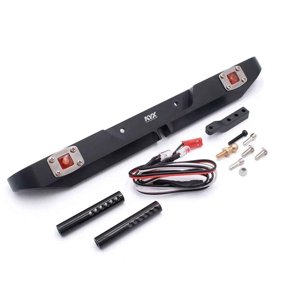 

KYX Racing CNC Alloy Rear Bumper with Light Wire Upgrades Parts for RC Crawler Car Traxxas TRX-4 Accessories