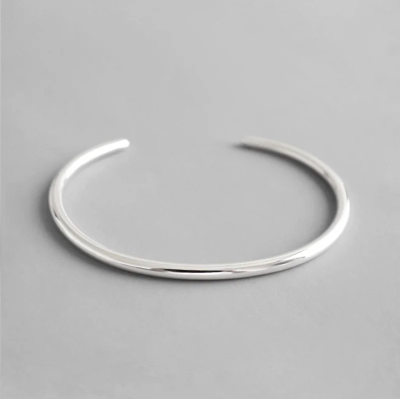 Sterling Silver Bangle Bracelet, Chunky Bangle, Thick Silver Bangle, Plain  Silver Bangle, Polished Bangle Bracelet, Smooth Silver Bangle 