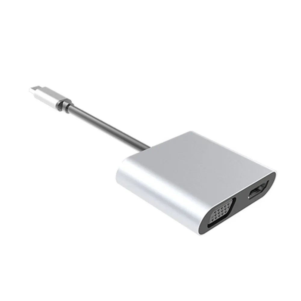 Type-C-Hdmi Vga type C Hdmi Female Usb-C Turn Hdmi+ Vga четыре в одном соединительный кабель Usb-C Turn Hdmi+ Vga адаптер