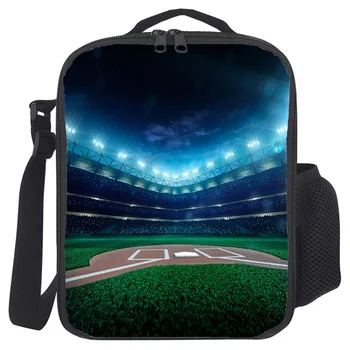 

Baseball Field Stadium Match Green Grass Portable Thermal Picnic Shoulder Lunch Bag for Women Office Cooler Box Handbag Pouch