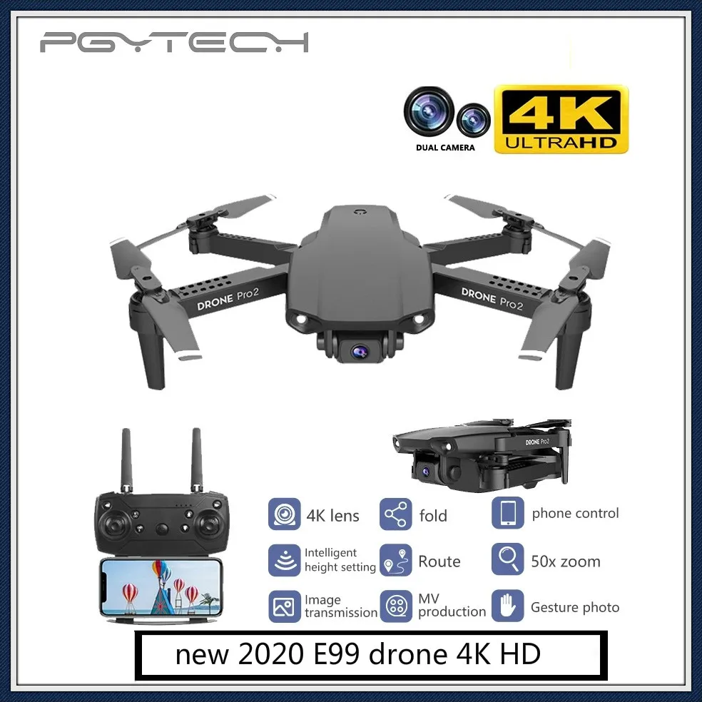 Новинка 2020 E99 Дрон 4K HD Двойная камера складной с Wi-Fi FPV 1080p передача в реальном