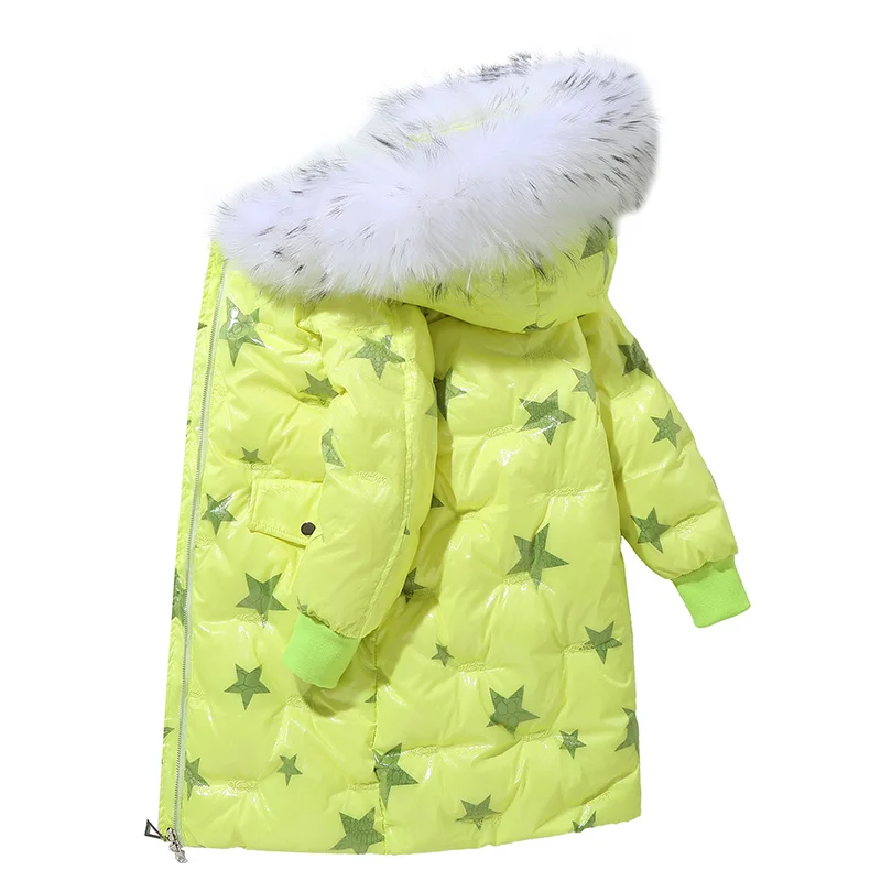 

-30 Russian Winter Snowsuit 2019 Girls Clothes Duck Down Jacket waterproof Outdoor hooded coat Boys Kids parka real fur clothing