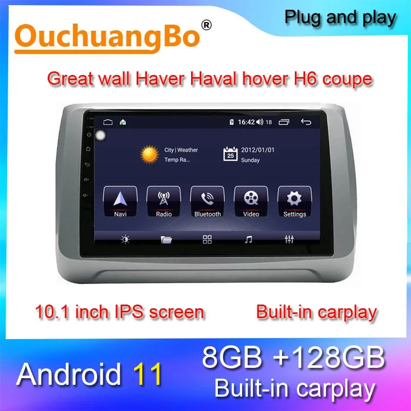 Ouchuangbo радиомагнитофон для great wall Haval H6 coupe 2015-2018 android 11 стерео DSP GPS 1280*720 | Автомобили