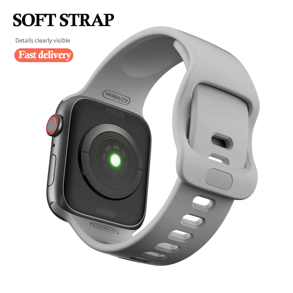 Ремешок для Apple Watch 6 5 4 3 band 38 мм 42 iWatch 44 40 спортивный силиконовый ремень браслет watch