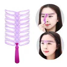 Reutilizável 8 in1 sobrancelha modelagem modelo ferramenta para mulheres beleza modelo definir sobrancelha grooming moldar estêncil kit diy sobrancelha