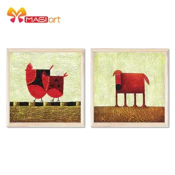 

Cross stitch kits Embroidery needlework sets 11CT water soluble canvas patterns 14CT Animals The Chick And The Dog-NCMA037