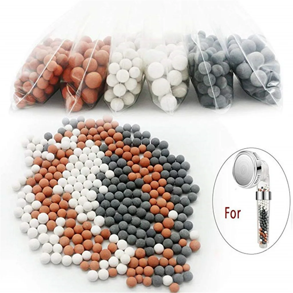 

Shower Head Filter Ball Ionic Shower Head Filter Head Replacement Bathroom Shower Water Purification Energy Stone Ball UK #LR2