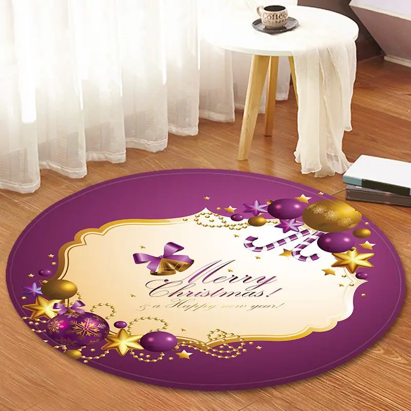 120 см домашние Мультяшные коврики для ванной коврик для коридора детский коврик для активных игр Рождественский Рисунок круглый ковер водонепроницаемые товары для дома