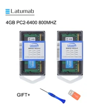 Latumab 4 ГБ 8 ГБ DDR2 800 МГц PC2 6400 память для ноутбука SoDimm оперативная память 200 Контакты Высокое качество модуль для ноутбука SODIMM 1,8 в ram