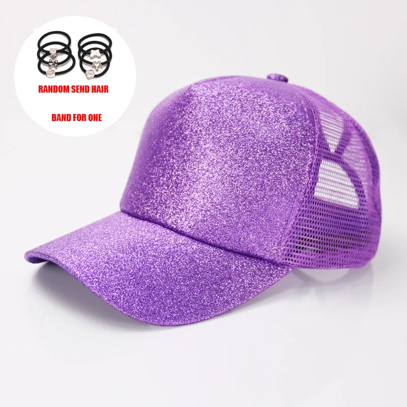 Женская бейсбольная кепка Ponytail Messy Bun Snapback, летние сетчатые шляпы, Повседневная Спортивная Кепка с блестками, Прямая, шапка, уличная одежда шляпа - Цвет: A-10