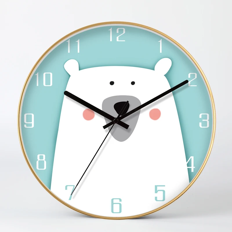 

Cartoon Children Creative Wall Clock Art Cute Silent Kids Room Clocks Nordic Lovely Reloj Pared Infantil Home Decoration SS50WC