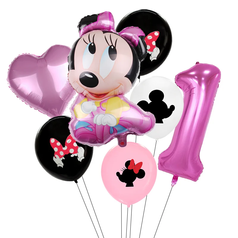 6 шт./лот воздушные шары с Микки Маусом и Минни вечерние украшения для дня