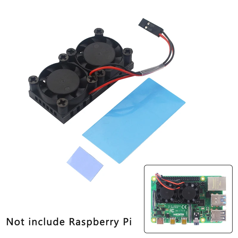 Raspberry Pi 4 B с двумя вентиляторами процессор печатная плата модуль охлаждения