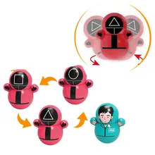 Gobelet coulissant Kawaii pour jeu de calmar, personnage de film coréen, modèle de poupée, hochet pour bébé, jouet d'éducation précoce, cadeaux de noël