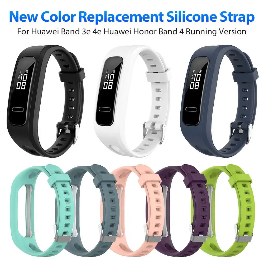 New Silicone Sport Watch Band Wrist Band Strap For Huawei Band 3e 4e Huawei Honor Band 4 Running Version Smart Watch Bracelet