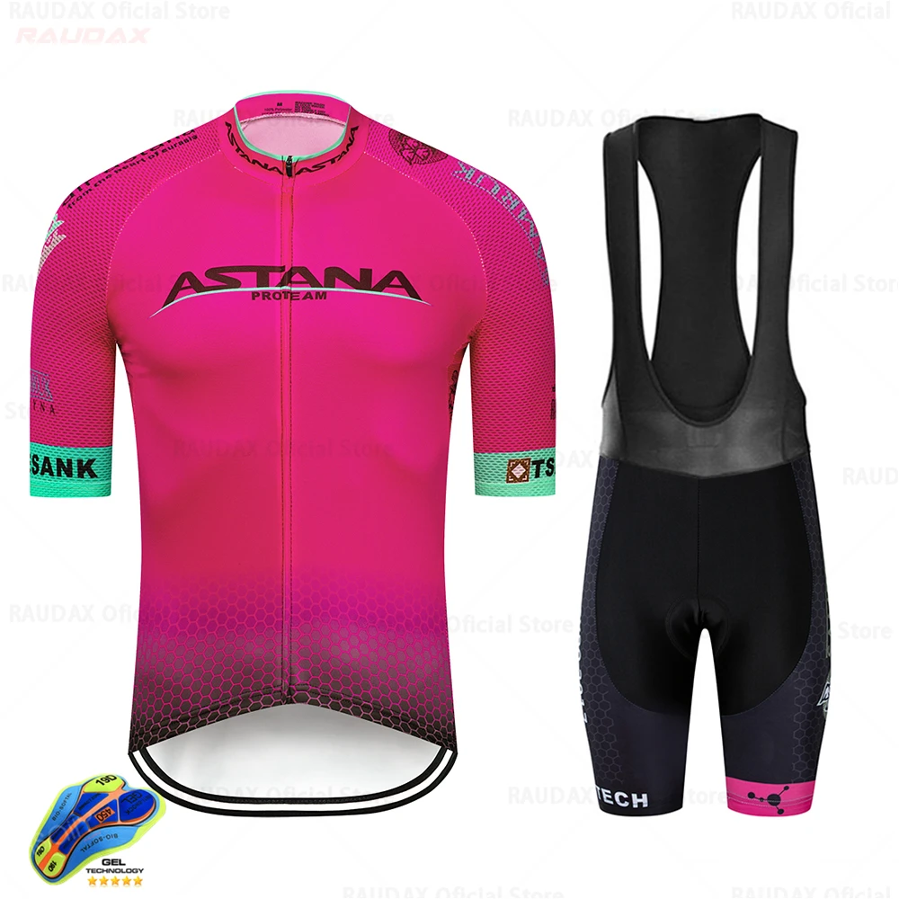 Bib cycling set Команда Астана красная велосипедная одежда мужская велосипедная Одежда Майо MTB Racing Ropa Ciclismo летняя Hombre Roupa Ciclismo велосипедная майка - Цвет: Bib cycling set
