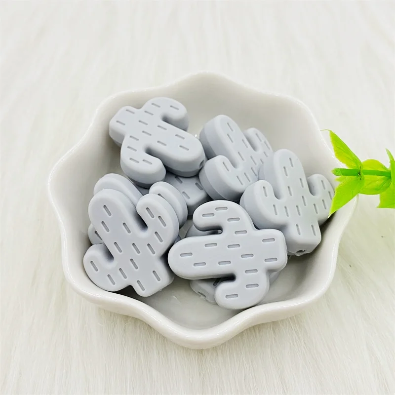 실리콘 선인장 비즈, 식품 등급, 츄어블 DIY 액세서리, BPA 프리,  Teethers, 10 개