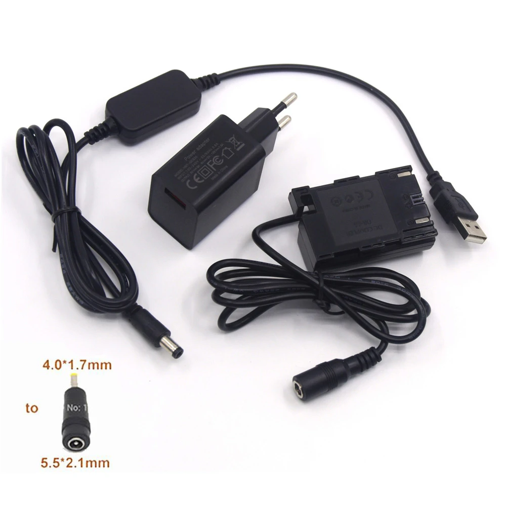 Cargador de batería portátil con Cable USB y acoplador DR E6 batería falsa de LP E6, Cargador rápido para Canon EOS 60D, 70D, 5D2, 6D, 7D, 5D, Mark II, III, 5D3|usb