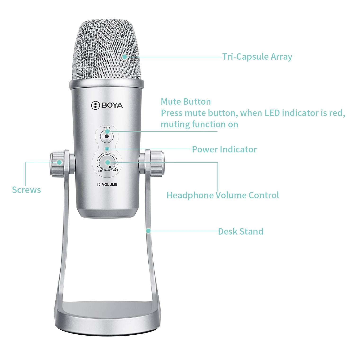 BOYA BY-PM700SP　コンデンサーマイク Amazon.co.jp: BOYA BY-PM700SP USB Microphoneテーブルマイク