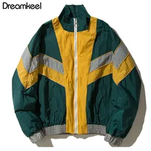 Зимняя куртка-бомбер, Мужская одежда, винтажные многоцветные лоскутные куртки, осенняя уличная одежда в стиле хип-хоп, нейтральная Повседневная Y1