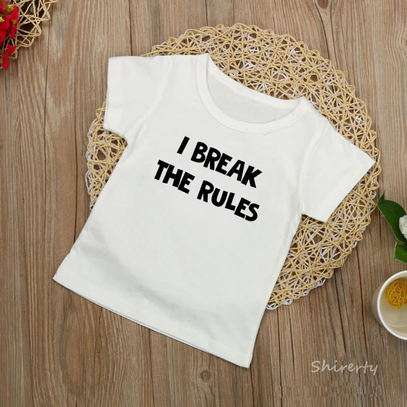 Одинаковые футболки для всей семьи с надписью «I Make The Rules» и «I Break The Rules» для папы и ребенка хлопковые футболки с комбинезоном для мальчиков и девочек