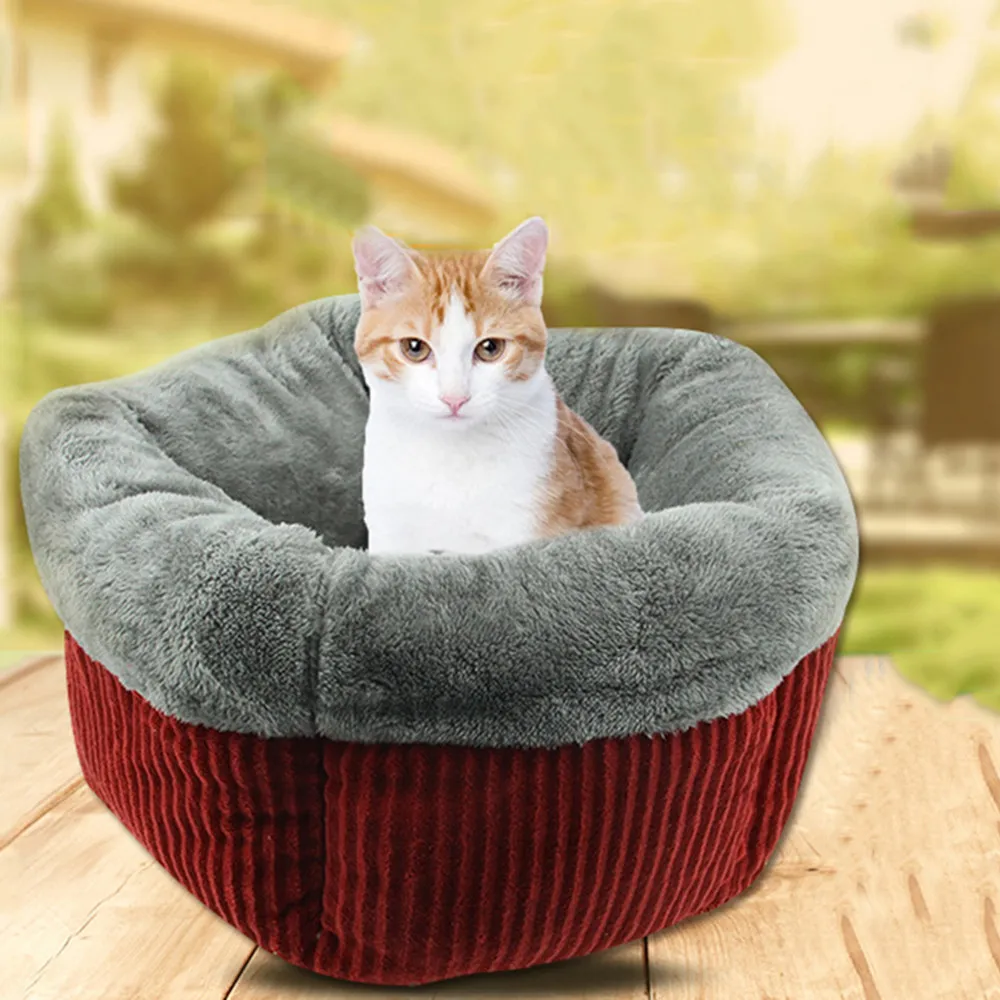 Модная собачья кровать для кошек cama gato питомник маленький для кошек домашних животных щенков круглый домик для кошек мягкий теплый коврик Гнездо для сна кровать щенок коврик# ES