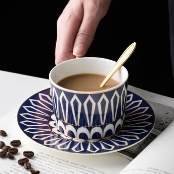 

Coffee cup European-style small luxury tea set light ceramic Nordic court style single elegant high-level exquisite