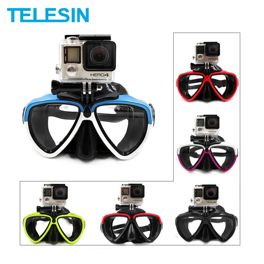 Removable Mount TELESIN  Diving Scuba Mask Box For GoPro DJI Action Camera 