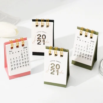 

1Pc 2021 Mini Desk Calendar Creative Simple Mini Decorative Calendars Loose Leaf School Office Supplies Decoration Calender