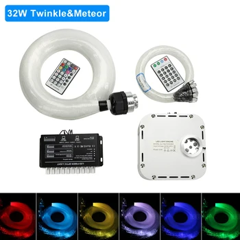 

32W RGB TWINKLE Fiber Optic Star ceiling light kits 800/835pcs*4M Shooting Meteor Effect RF Remote conntrol with Crystal