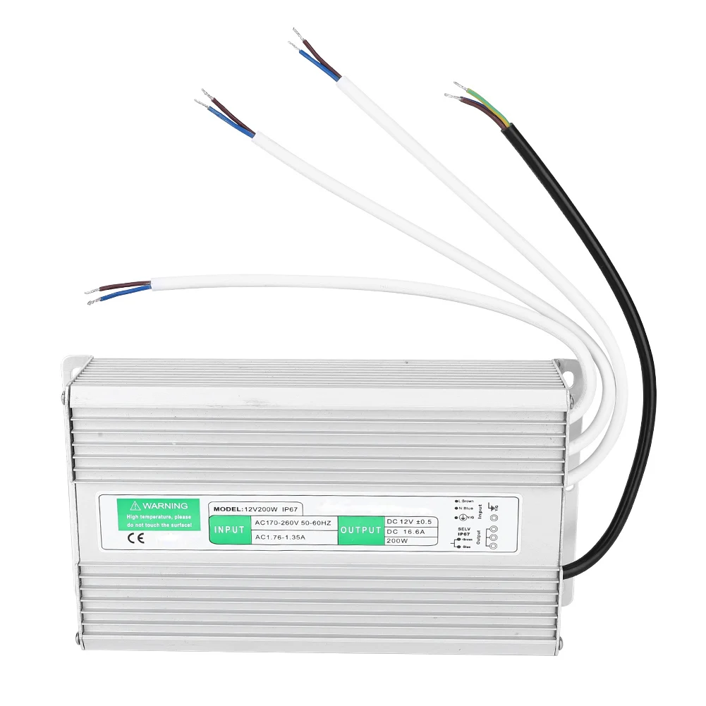 

LED Power Supply 12V 200W Waterproof Switching Power Supply Transformer Outdoor LED Light Driver