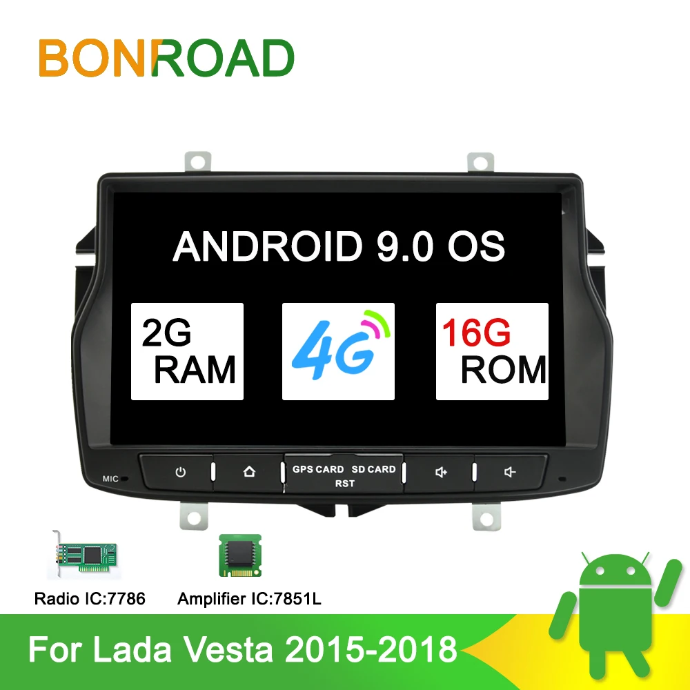 

Bonroad Android 9.0 Car Multimedia Player stereo For Lada Vesta 2015-2018 GPS Navigation GPS Car Radio Video with wifi /4G