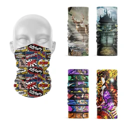 3D Printed Unisex Dustproof Face Scarf Women Hair Scarf Funny Anime Character Turban Multifunction Magic Cycling Neck Gaiter