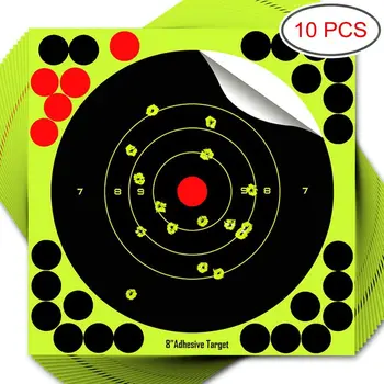 

10Pcs Stickers Self-Adhesive Splatter Reactive Paper Targets for Archery Hunting Practice Training 8 Inch X 8 Inch