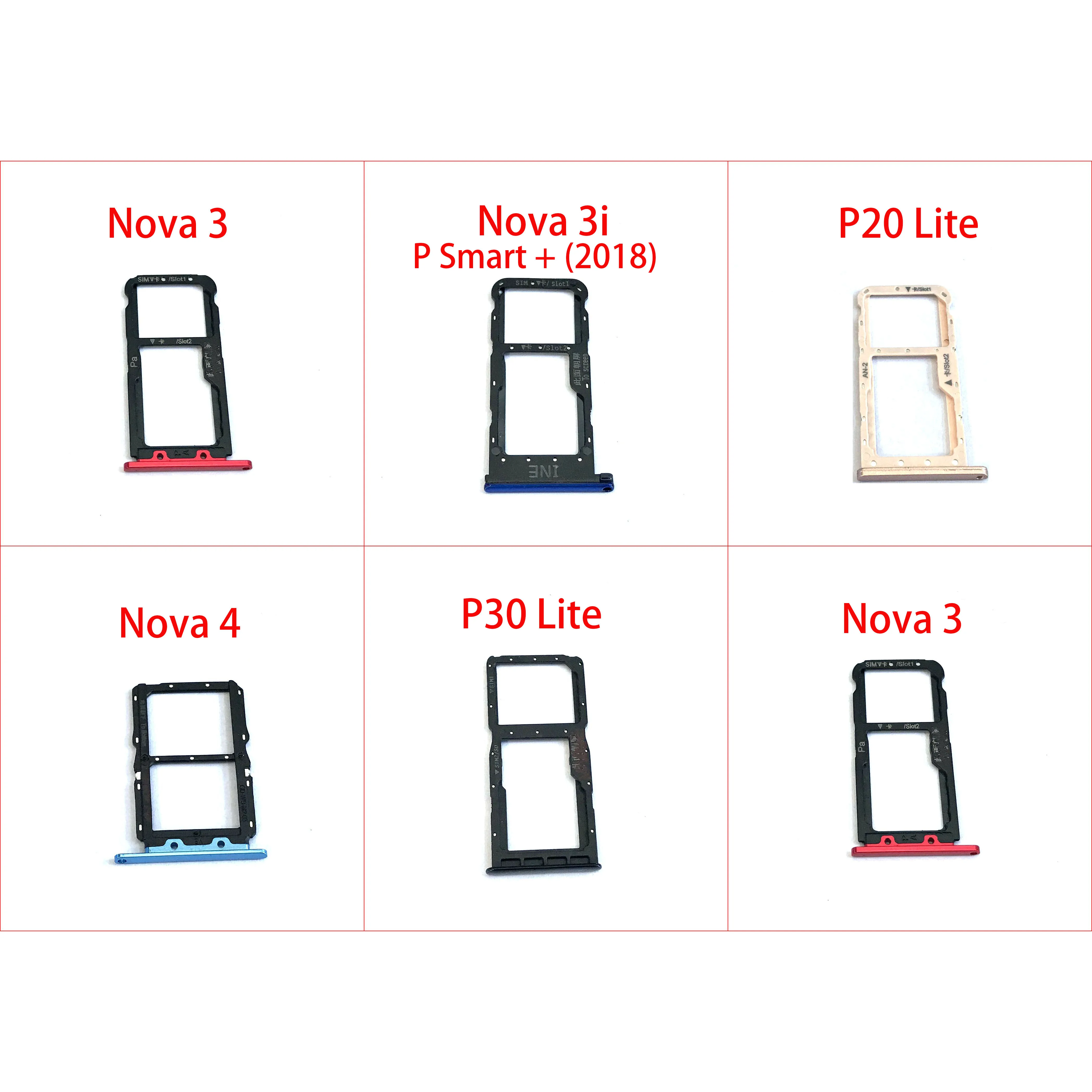 For Huawei Nova 3 Nova 3I P20 Lite Nova 4 P30 Lite P Smart + (2018) Sim Card Slot Card Holder