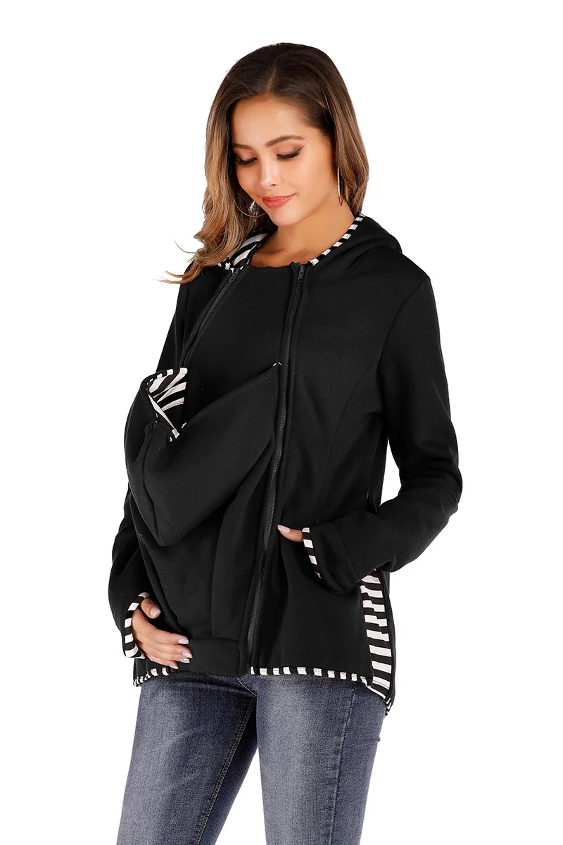 Женские футболки для кормящих беременных для грудного вскармливания, Одежда для беременных, свитшоты на молнии с капюшоном, топы для беременных
