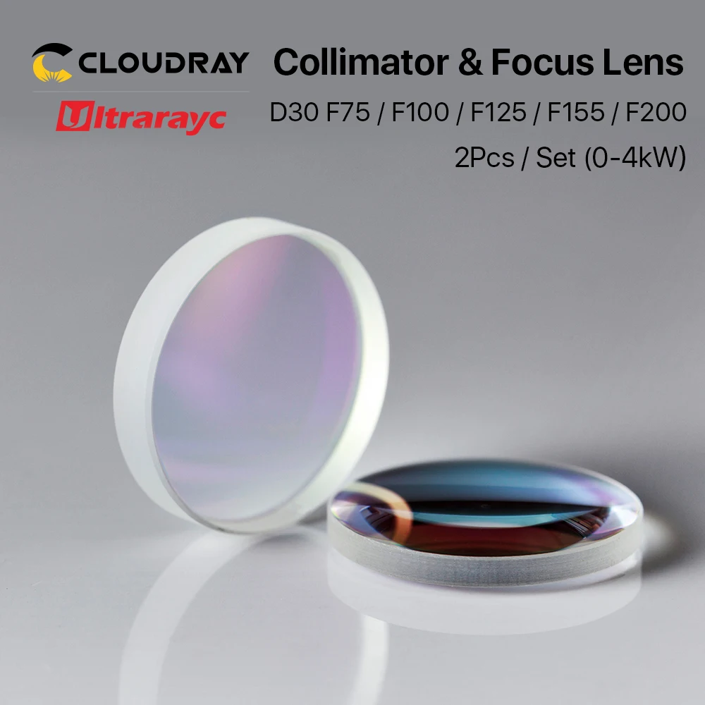 Ultrarayc Fibra Colimador & Lente de Foco Do Laser D30 F75/F100/F125/F150/F200 2 Pçs/set para Raytools WSX Bodor Laser Cabeça BT240S ect