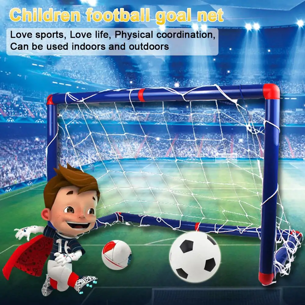 

Kids Sports Soccer Toy Set With Ball Pump Goal Net Football Toy Set Nylon Material For DIY Indoor Outdoor Practice Set