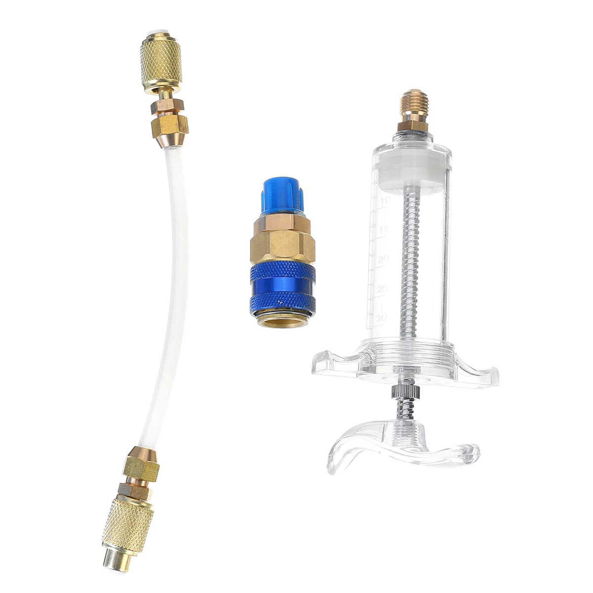 Color Name : Blue Reunion NEW-Oil/Dye Injector 30Ml 1 Oz With Low Side Quick Coupler Adapter 1/4 SAE R134A Manual Oiler A/C Oil Injector Adapter,Automotiv