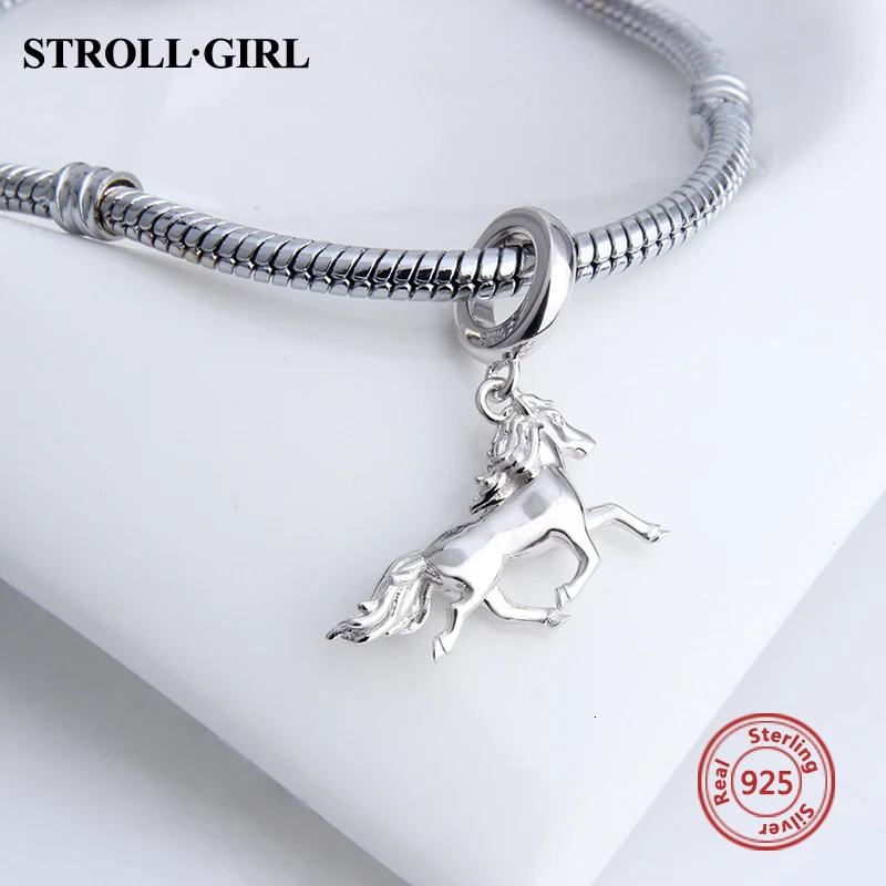 StrollGirl Стерлинговое Серебро 925 пробы свободный дух благородная и Элегантная подвеска с животными для Пандора браслет модное ювелирное изделие