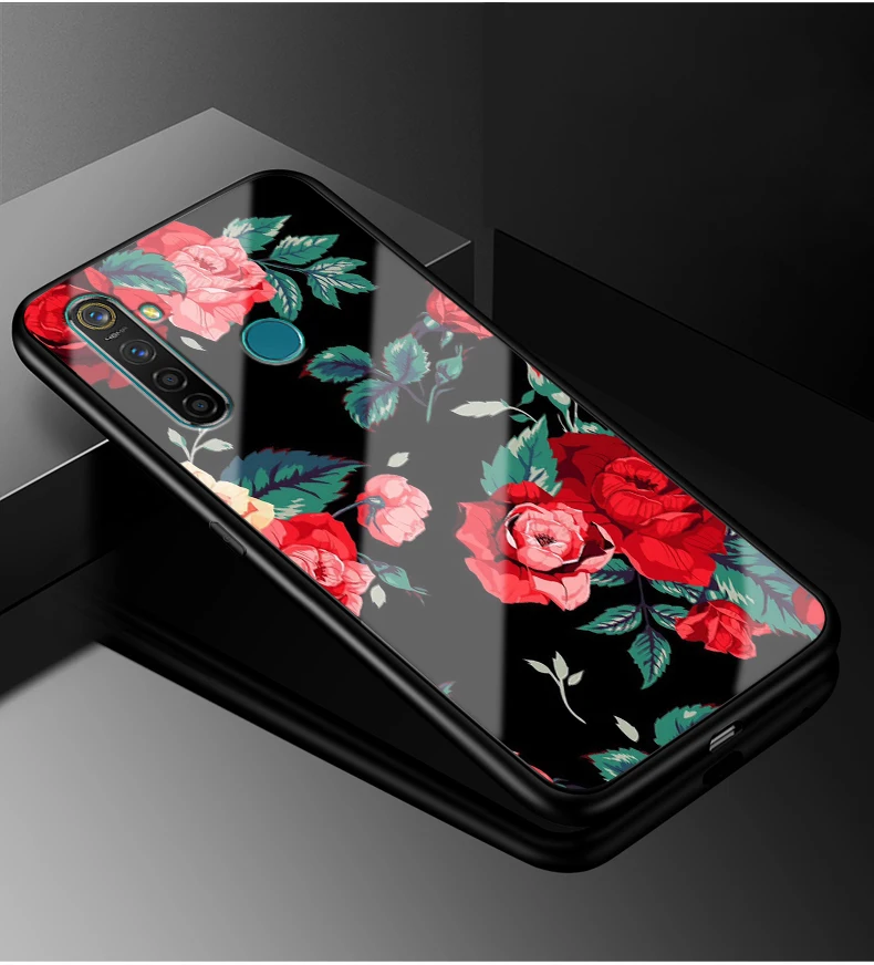 Для Oppo Realme 5 Pro Чехол Realme Q оргстекло PC чехол для телефона черный ТПУ бампер чехол для Oppo Realme 5 Pro Realme5 Pro rmx197