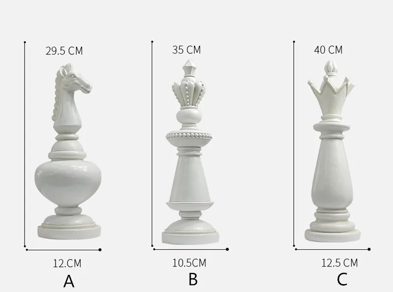 Высококачественные шахматные украшения для гостиной, кабинета, офиса, украшения из смолы, предметы интерьера, украшения для дома