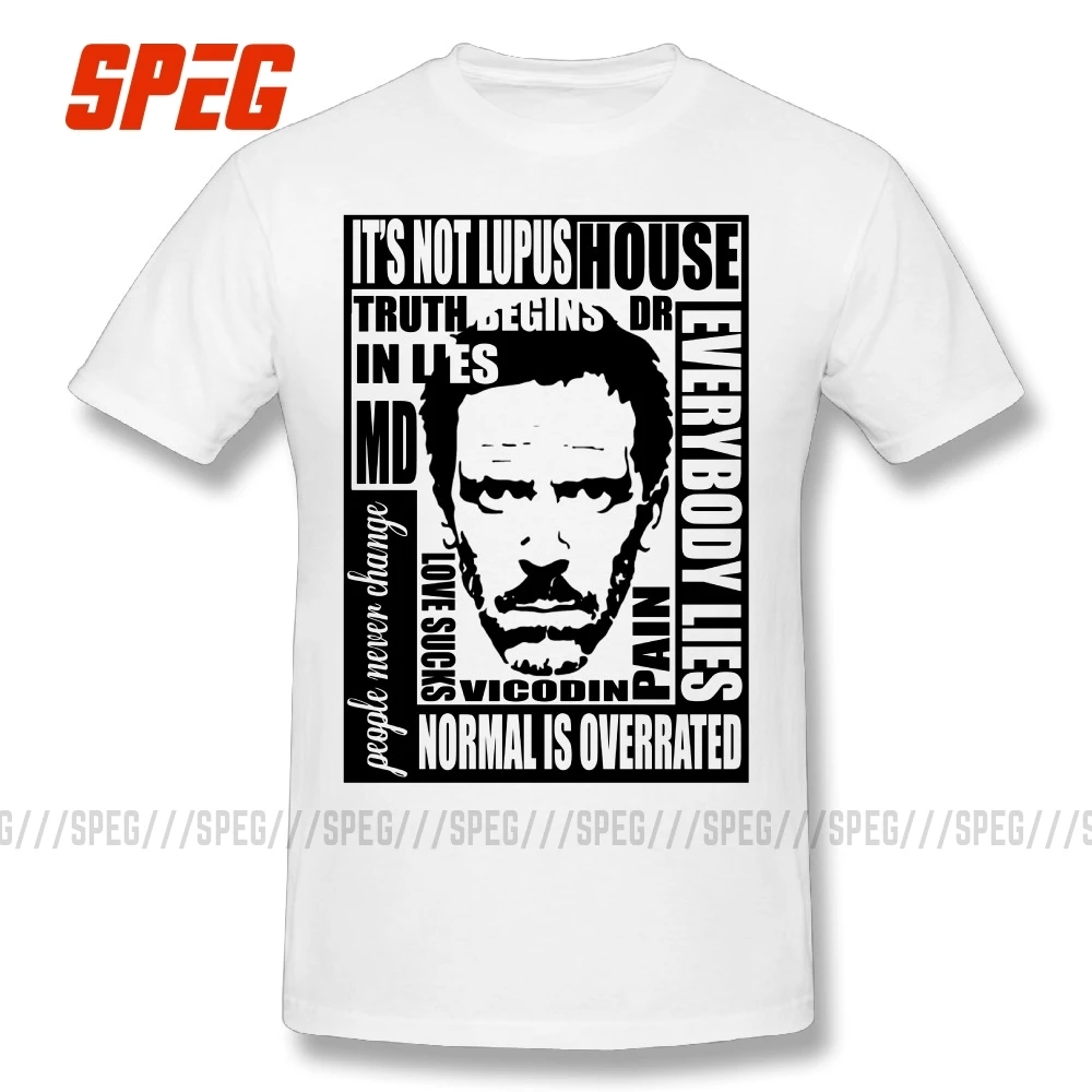 Дизайнерская футболка House MD Everybody Lies Dr Забавные футболки мужские облегающие