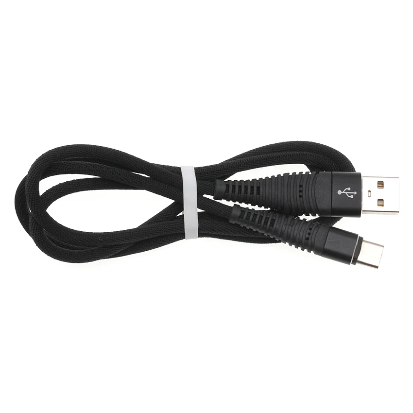 Черный 1m 2m 3M USB кабель с Тип Кабель с разъемом usb-c для быстрой зарядки Тип usb-C для huawei P20 Xiaomi samsung S9 S8 OnePlus 5, синхронизация данных Кабель с Текстильной Оплеткой - Цвет: Черный