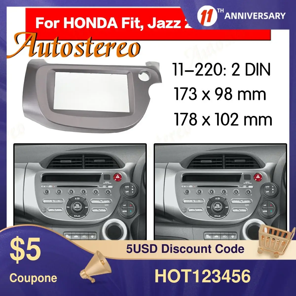 

Рамка Верхняя панель радио Fascia ДЛЯ Honda Fit Jzaa 2008-2013 стерео Fascia приборная панель CD установочный комплект рамы