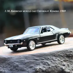 1:36 классический американский мускул автомобиль Chevrolet Kemero SS 1969 коллекция Высококачественная эмуляция сплава оттяните назад модель