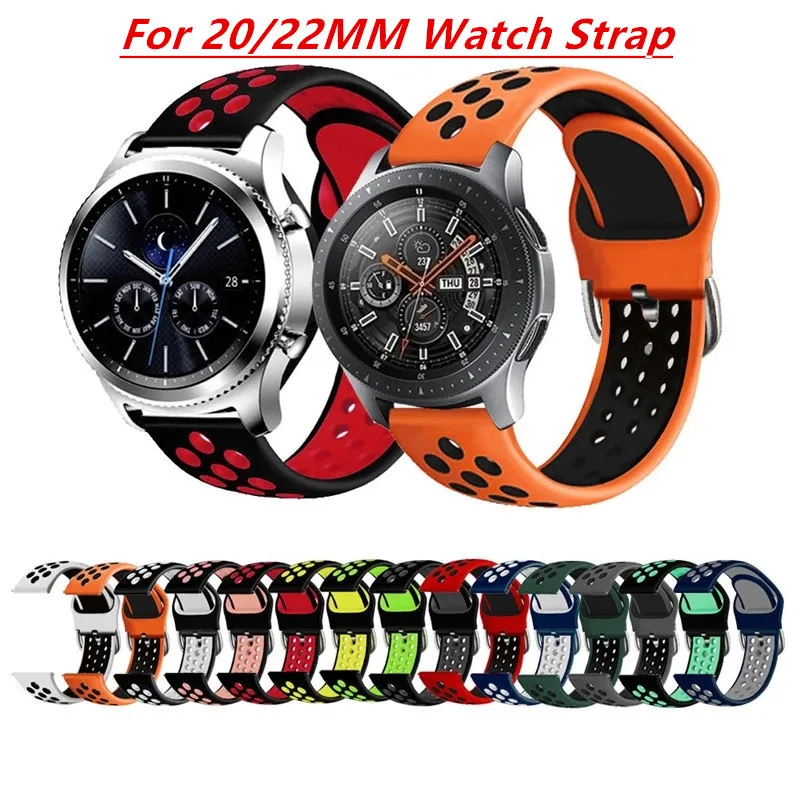 Ремешок силиконовый для Samsung Galaxy Watch 42 мм 46 Active 2 Gear S3 спортивный