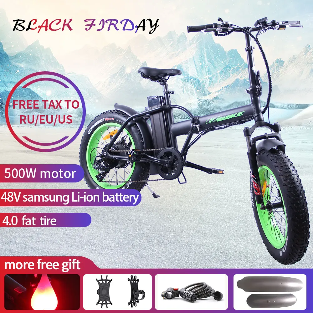 Discount EZBIKE electric foldable bike fat tire beach electric moped hidden battery ebike folding electric mini bicycle 500w e bike 0